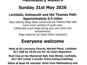 Malmesbury Walkers - Lechlade, Kelmscott and the Thames Path ( 6.5 miles)